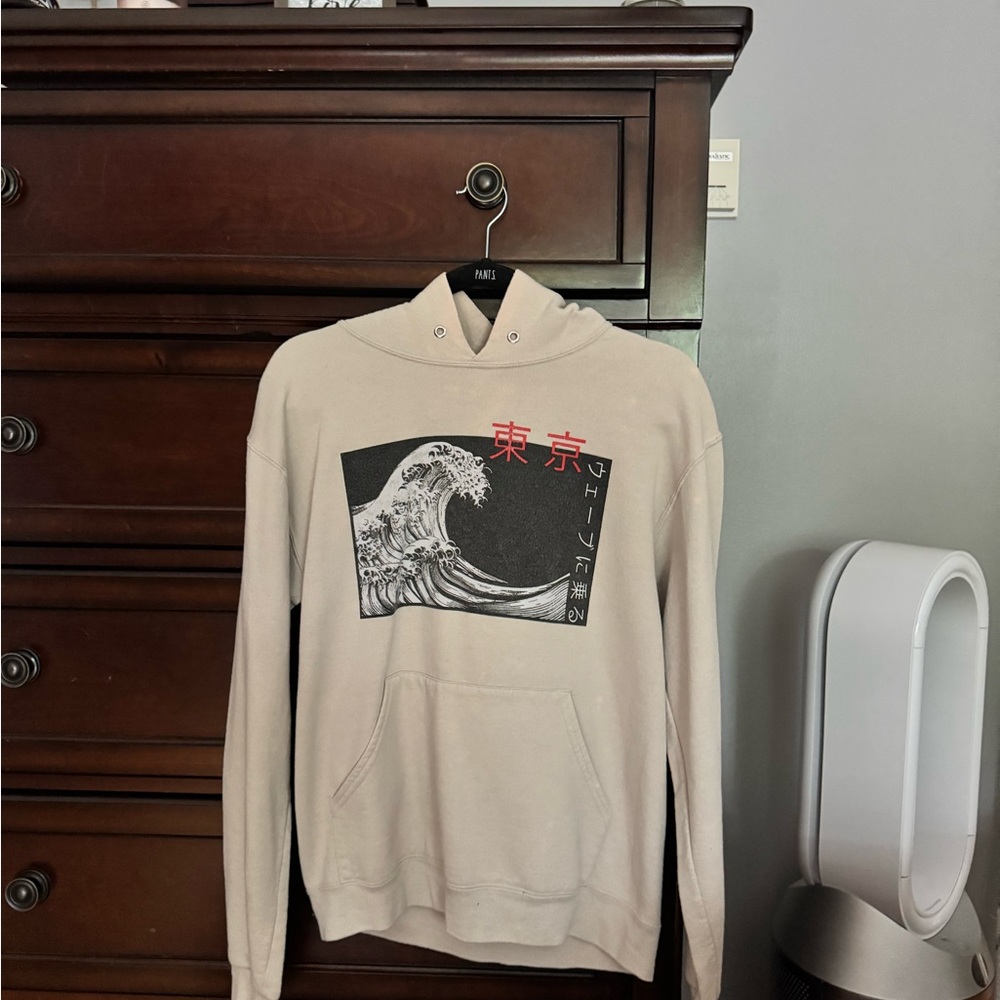Beige Graphic Hoodie